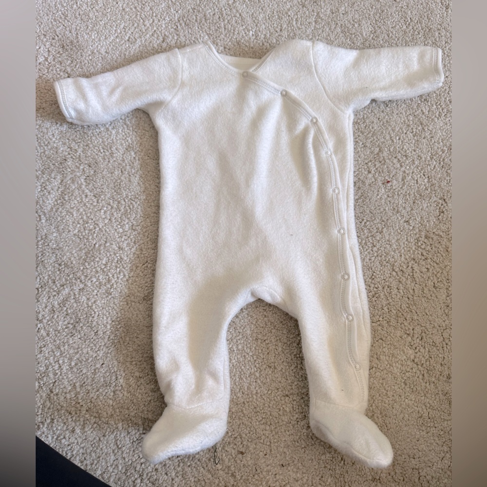 Under the Nile cozy white organic Egyptian cotton footie
